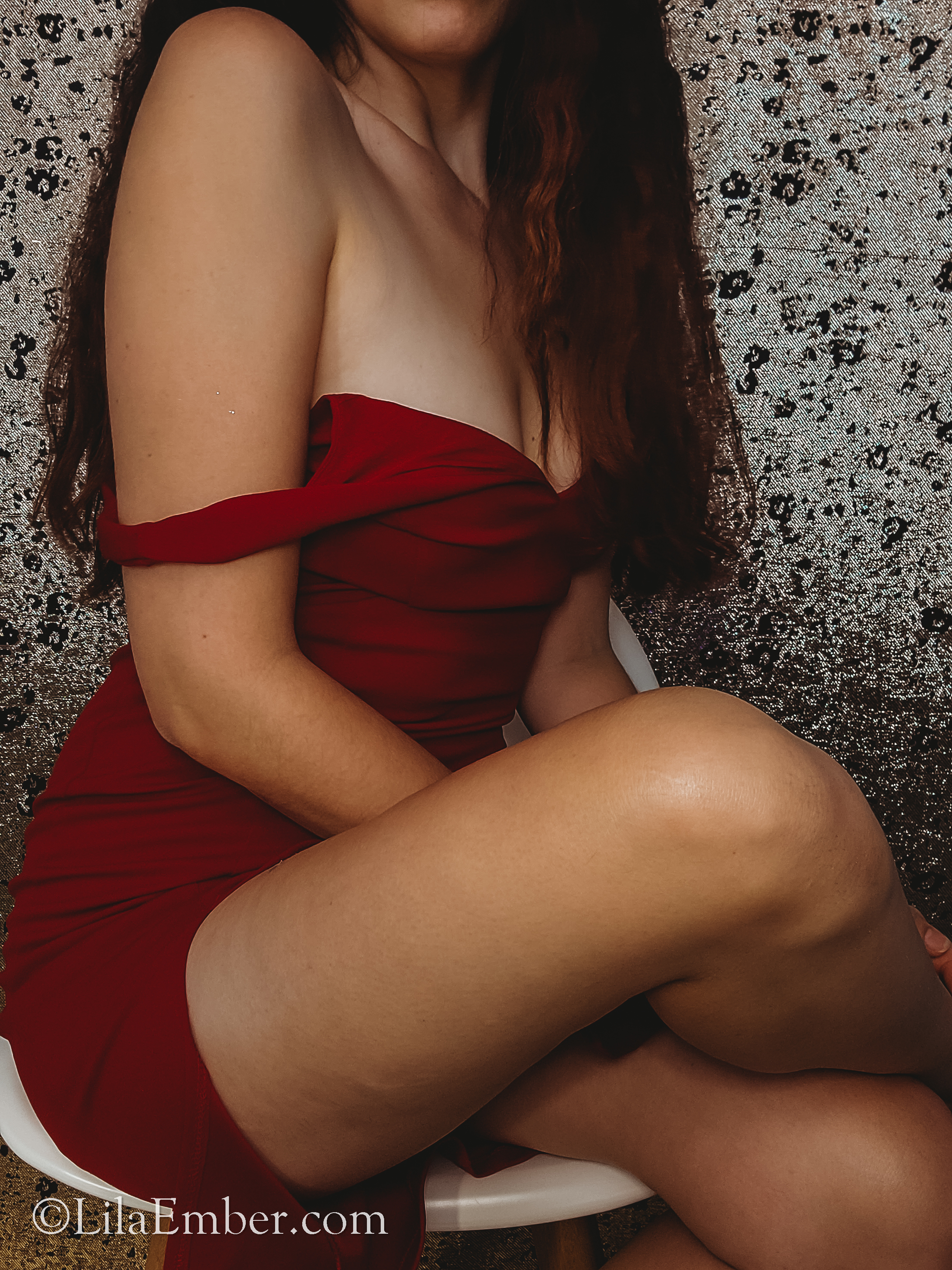 hot woman in sexy red dress